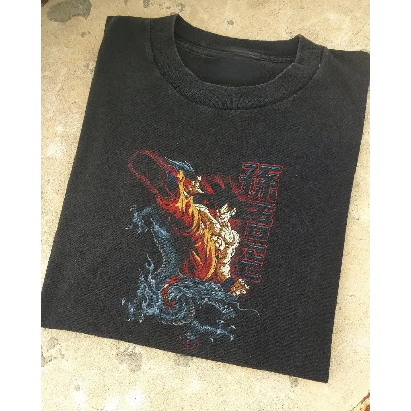 

Summer Men's T-shirts Japanese Anime Dragon Ball Son Goku Graphic Clothing Oversize 100% Cotton Sportswear Y2K Vintage Tops Tees
