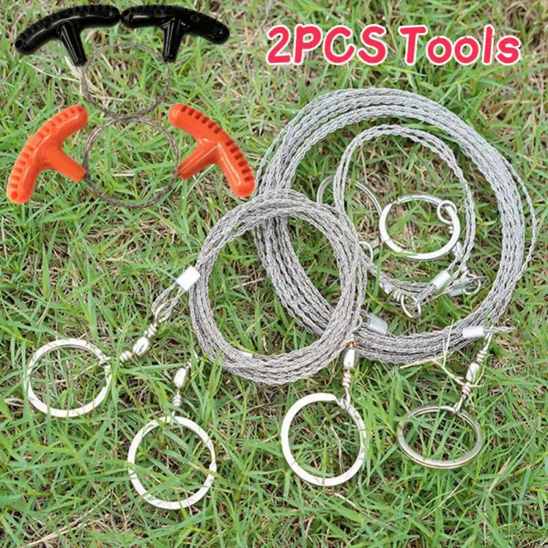 

1/2/3M Steel Wire Saw Tree Saw Hand-pulled Hacksaw Wood Artifact Outdoor Manual Hand Steel Wire Saw Survival Climbing Tool