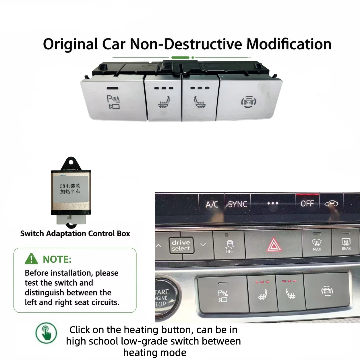For Audi A6 Typ 4K C8 2019-2025 Seat Heating Retrofit Kit Functional Upgrade Accessories Fit 2 Seats No Coding - view 2
