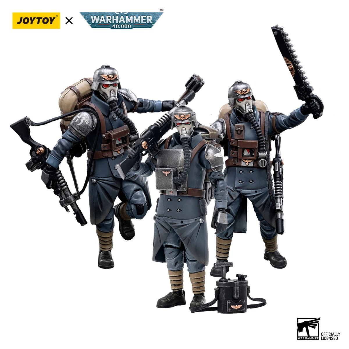 Joytoy 1/18 Warhammer 40000 Astra Militarum Death Korps of Krieg Veteran Squad Sergeant Action Figure Model Toy