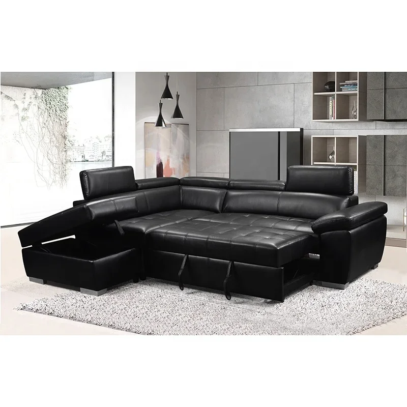 High-density Foam Modern Multi Functional Decoration 2p+chaise+ottoman Living Room Sofa With Storage Foldable Sofa Bed Sleeper