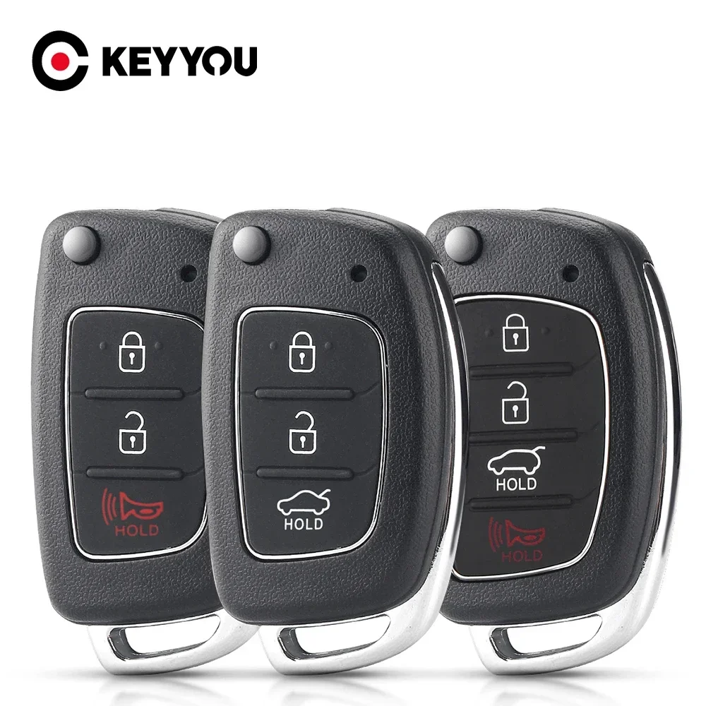 KEYYOU 1 buah casing Fob kunci jarak jauh lipat baru untuk pengganti HYUNDAI Mistra Santa Fe Sonata Tucson Accent I30 I40 I45