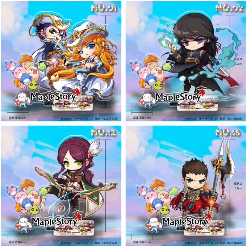 15cm SV Character Acrylic Standee Dark Mage Flame Archer Bow Halberd Warrior Cute Style Desktop Display Ornament Gift for Fans