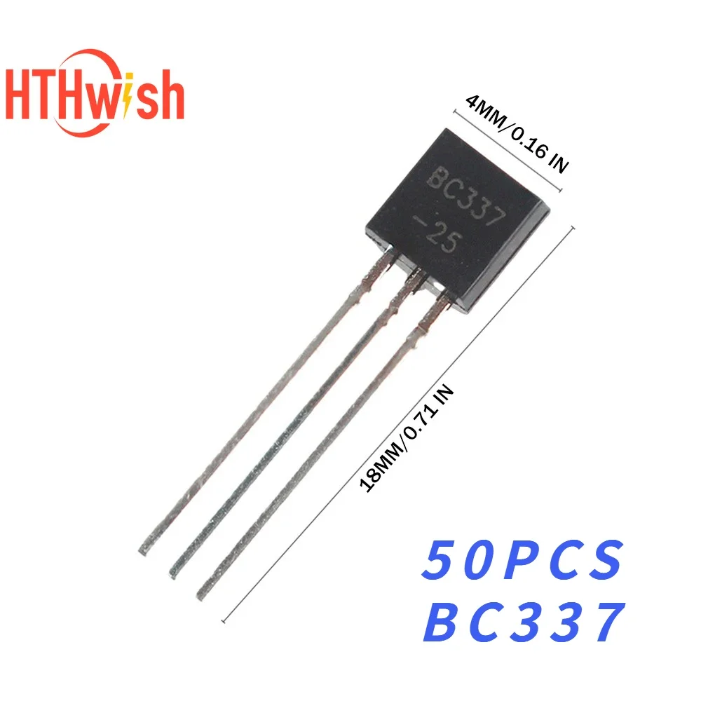 50PCS BC337 Transistor Kit TO92 NPN 45V 800MA Transistoren Elektronisches Kit