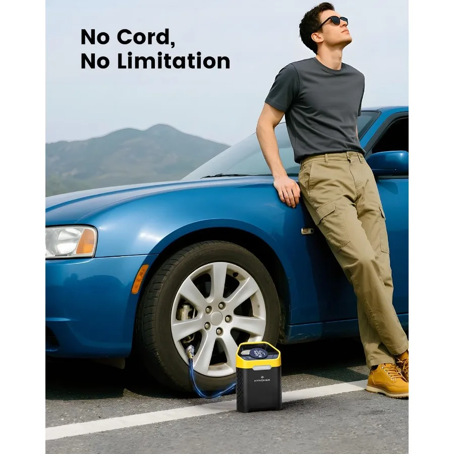 ضاغط هواء محمول عالي التحمل بقوة 160 رطل لكل بوصة مربعة لتضخم الإطارات السريع في مضخة هواء كهربائية لاسلكية لمدة دقيقة واحدة مع Pr رقمي #6