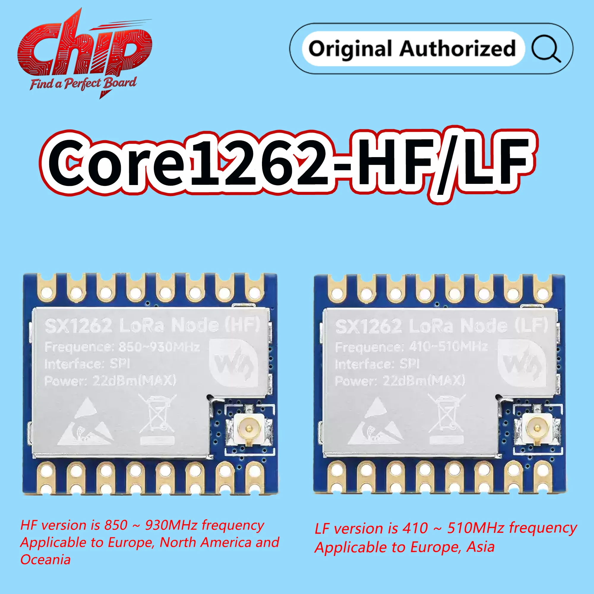 Core1262 LF/HF LoRa Module, SX1262 chip, Long-Range, Anti-Interference,for Sub-GHz band for Raspberry Pi 5/4B/3B