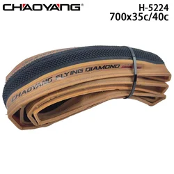 CHAOYANG 28 Inch Flying Diamond 700x35c/40c Ultralight Brown Edge Gravel Bicycle XC MTB Bike Folding Tire 60TPI Cycling Parts