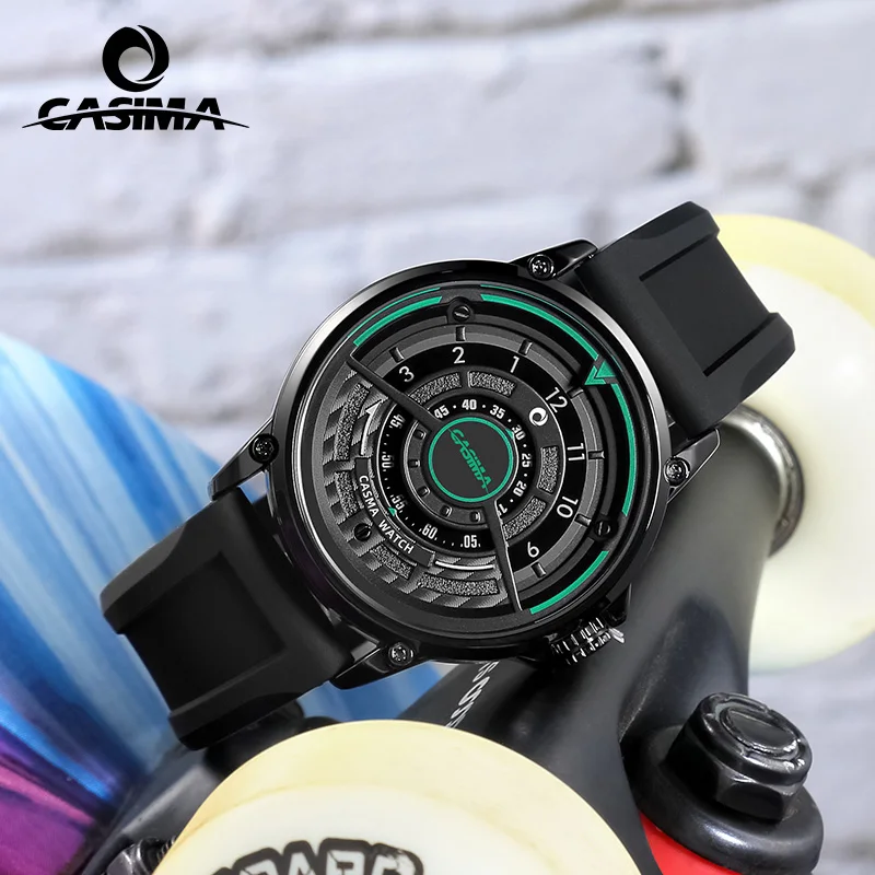 2022 New Models Mens for watch Fashion Sport quartz waterproof clock's skeleton Dail Silicone Star CASIMA CS2107