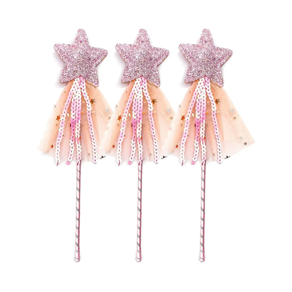 الجملة 12/9/6/3 قطعة/الوحدة طفل الفتيات ستار الجنية العصا Tollder الترتر عصا سحرية الاطفال صور الدعائم حفلة عيد ميلاد الملاك ملصق