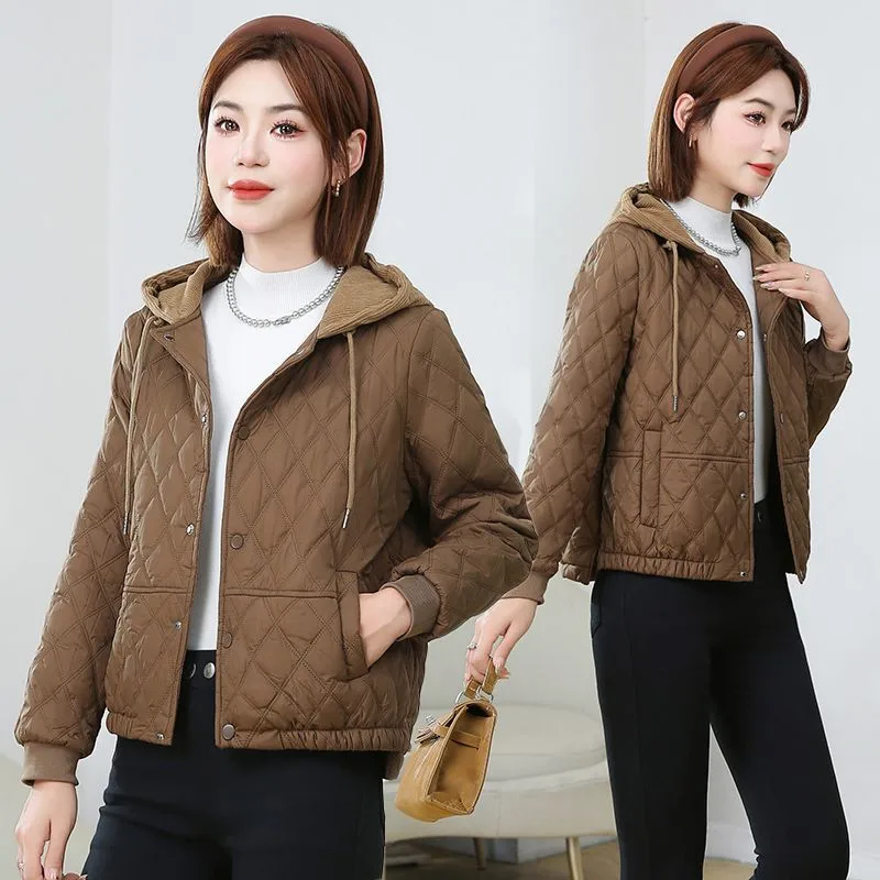 Women's Cotton-padded Short Coat 2025 Winter New Women's Warm Cotton Padded Coat Fashion Jacket Hooded Temperament Thin Overcoat