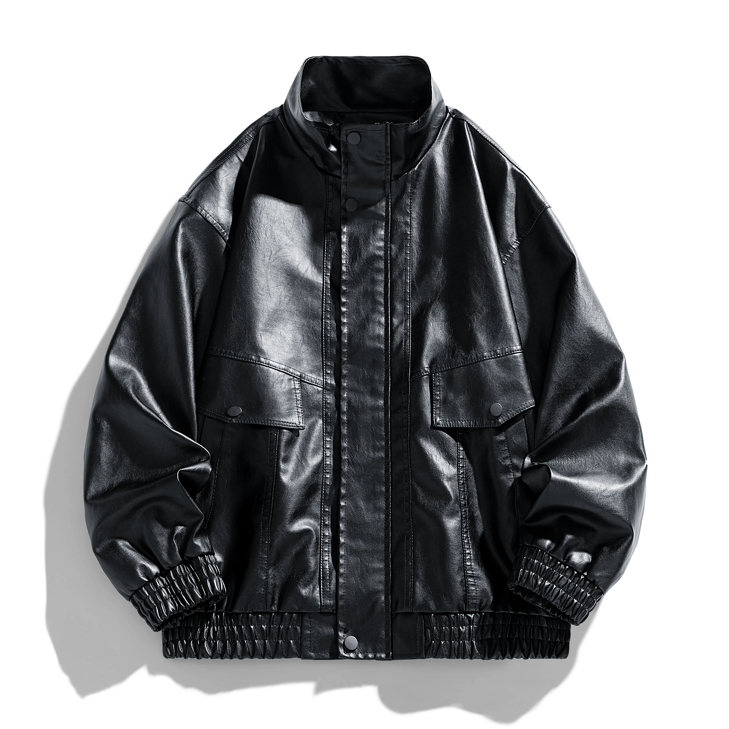 

Young Handsome Versatile Leather Jacket Autumn Brand New Fashion Trend Men's Style High Street Motorcycle Flight Leather Jacket