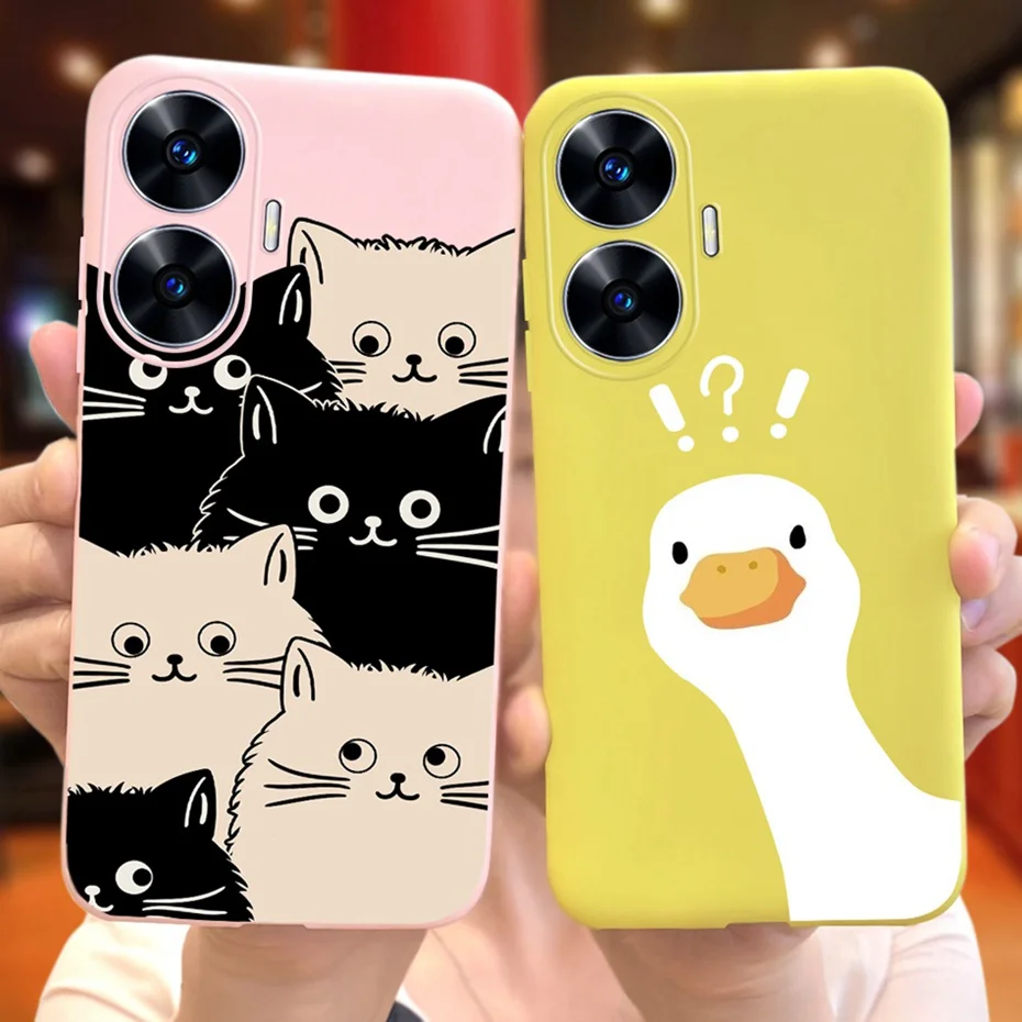 For Realme C55 / Narzo N55 2023 Cute Animal Cartoon Phone Case For Realme NarzoN55 4G RealmeC55 RMX3710 Soft Silicon Back Cover