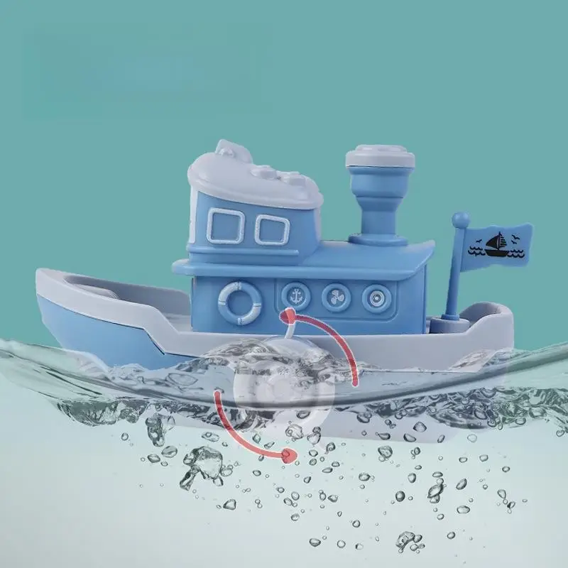 1Pcs Cute Cartoon Ship Boat Clockwork Toy Wind Up Toy Kids Water Swimming Beach Game For Children Gifts Baby Bath Boys Toys