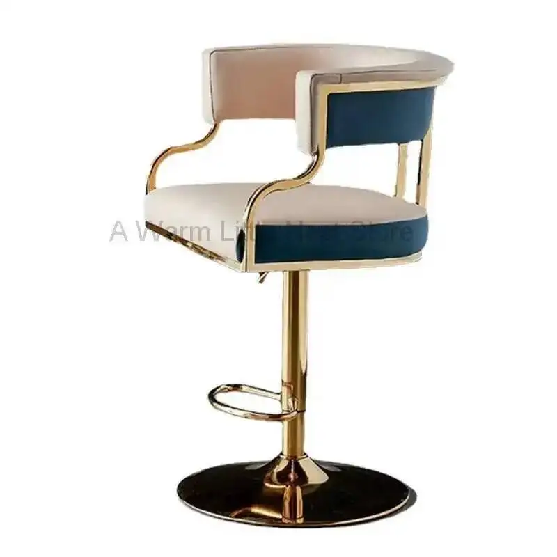 مكافحة بار البراز الفاخرة الذهب قاعدة المعاصرة مكتب الاستقبال كراسي بار قطب قابل للتعديل Cadeira Luxo الأثاث الحديث #4