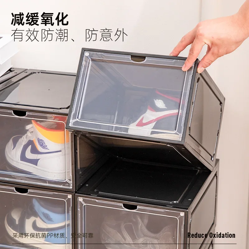 Acrylic transparent shoe box storage box, plastic basketball shoe cabinet, sneaker storage box, display cabinet shoe artifact