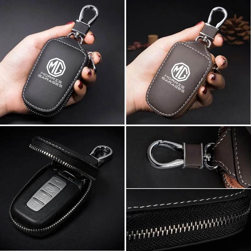 Car Remote Control Key Case Soft Leather Key Fob Shell Protector for MG HS EHS ZS MG3 MG5 MG6 MG7 GT RX5 Accessories