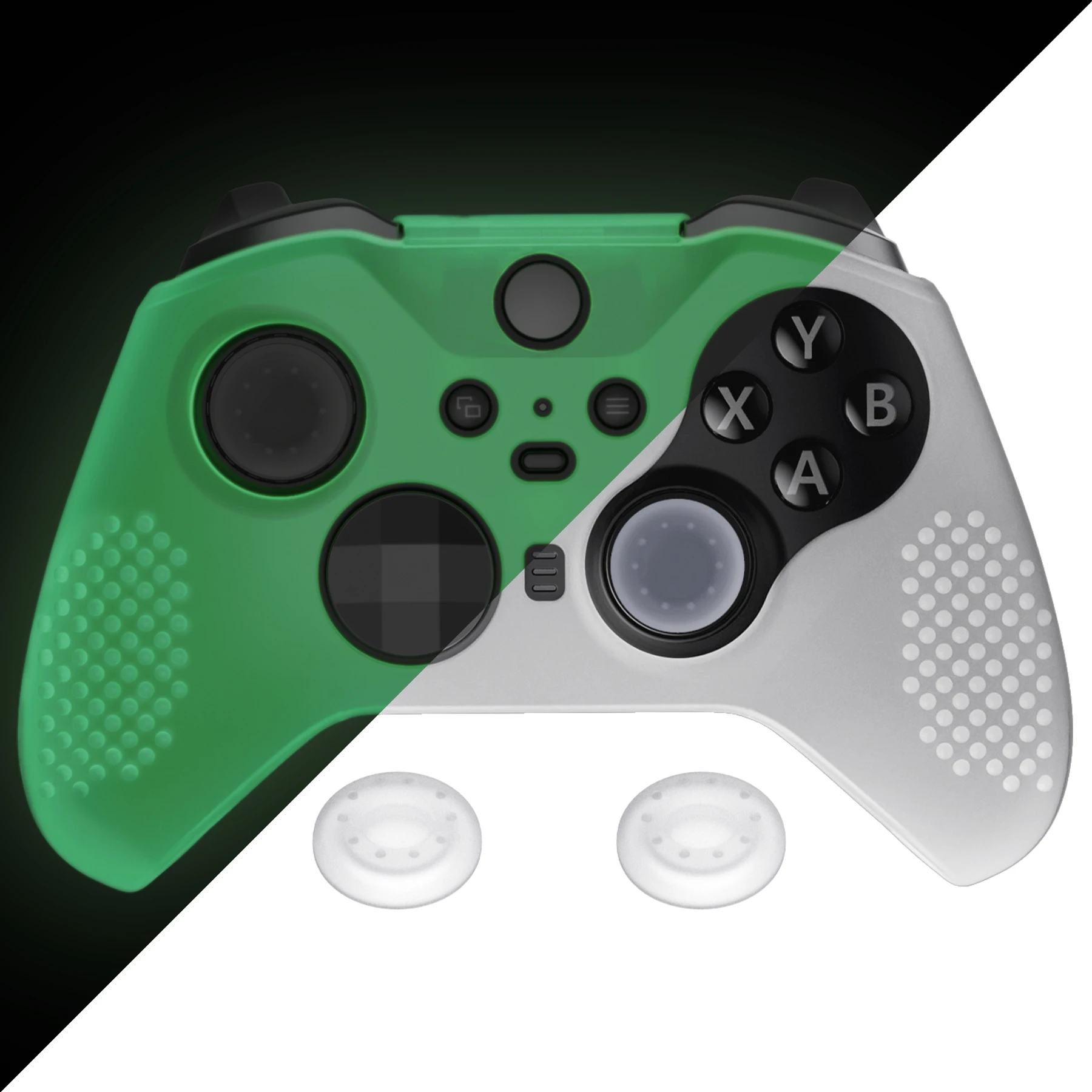 

eXtremeRate Soft Anti-Slip Silicone Cover Skins for Xbox One Elite Controller Series 2 & Series 2 Core - Glow in Dark - Green