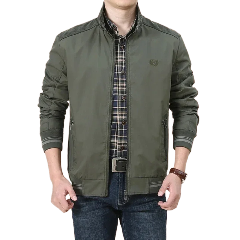

Autumn Winter Men's Bomber Jacket Mens Outdoor Windbreaker Baseball Coats Fashion Stand Collar Business Jacket Mens Clothing