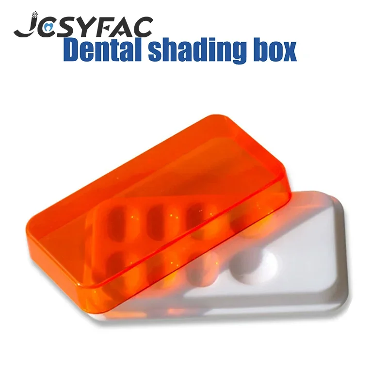 

1PCS 8 Slots Dental Shade Light Storage Mixing Box Dental Palette With Cover Dental Veneer Box Organizer Tool