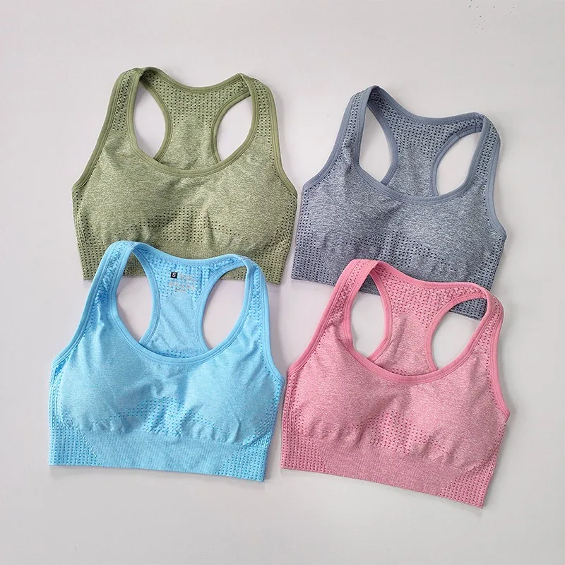 Reggiseni sportivi da donna reggiseno da Yoga Top Fitness gilet da corsa intimo reggiseno imbottito Crop Sport Workout Top reggiseno Push Up senza