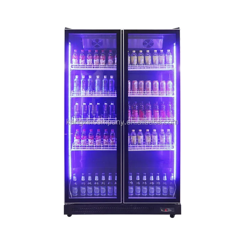 Refrigerador de Bar de lujo, equipo de refrigeración de 1400L, pantalla Virtical, cabinero, puerta de vidrio, bebida, cerveza