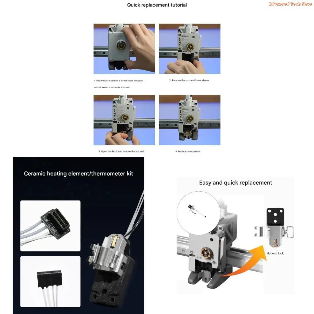 Premium Ceramic Zirconia Hot End Heating Assembly For 3D Printing Performances W91B