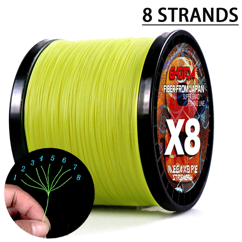 GHOTDA 100-300M Super Wear-Resistant Braided Fishing Line X8/16 Anti-Corrosion Main Wire Fast Water Cutting Sea Fishing Tool