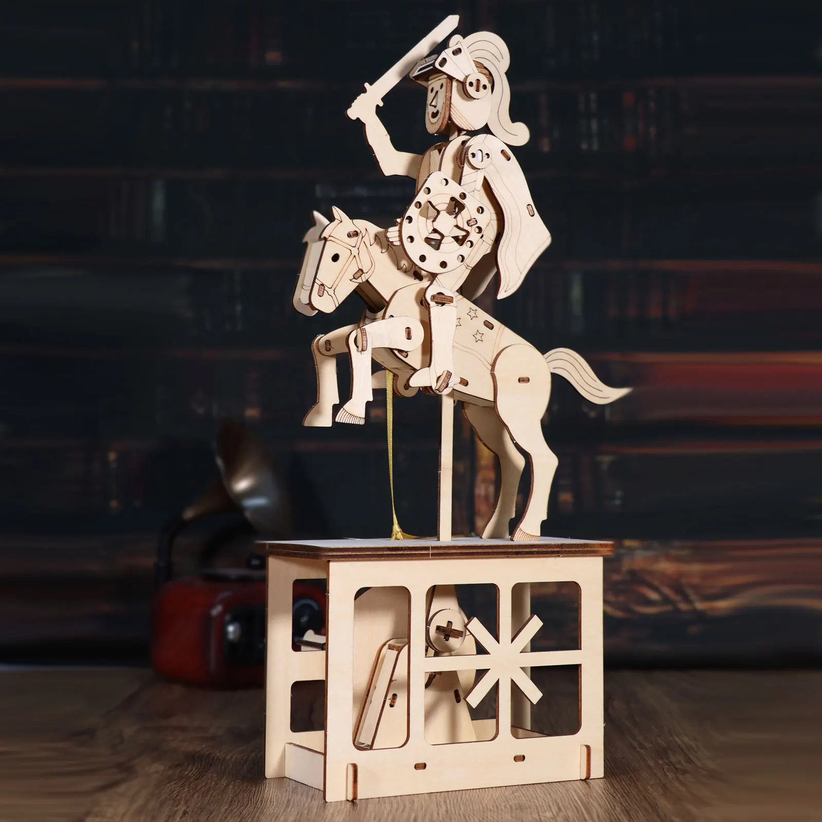 3D Wooden Puzzle Knight Diy Handmade Crafts Assembly Model Kits Creative Decoration Birthday and Christmas Gifts