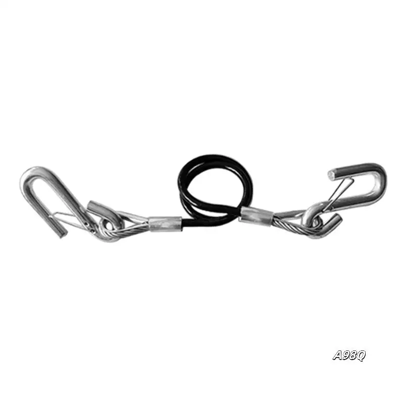 

Trailer Safety Towing Cable With Two S Hook 3500Lbs Load Bearing 70CM Maximum Extension Length Spring Towing Rope For RV