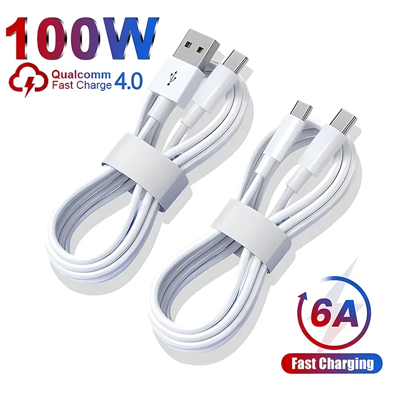 Cabo usb tipo c 100w para samsung s23 s22 ultra huawei p30 pro xiaomi redmi oneplus 6a acessórios de cabo de carregamento rápido