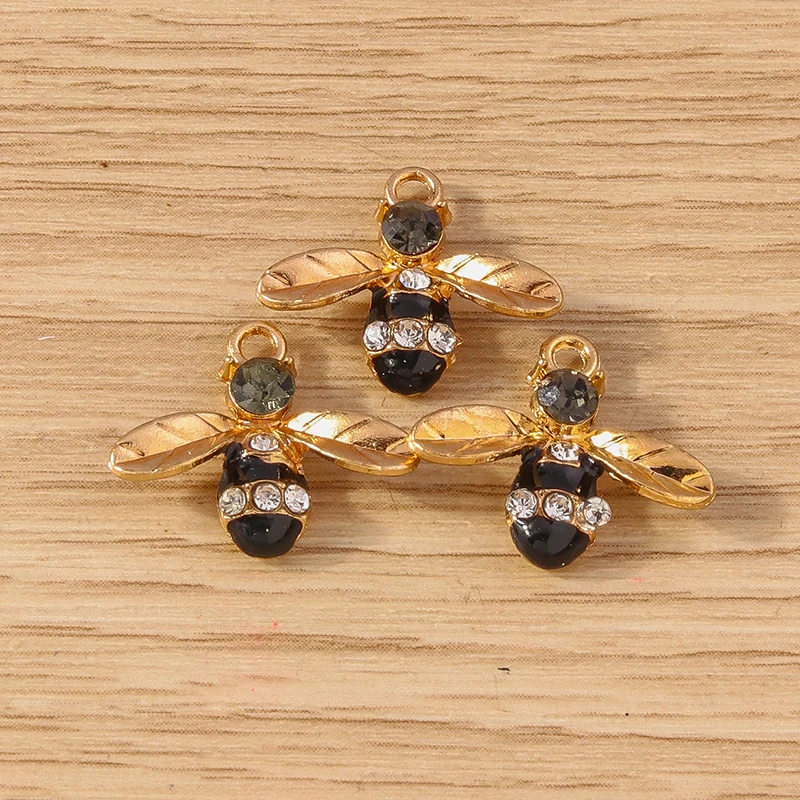 10 stücke Cartoon Tier Charms Emaille Honigbiene Charms Anhänger für Schmuck Herstellung Ohrringe Halskette Armbänder DIY Handwerk liefert – Detail 20