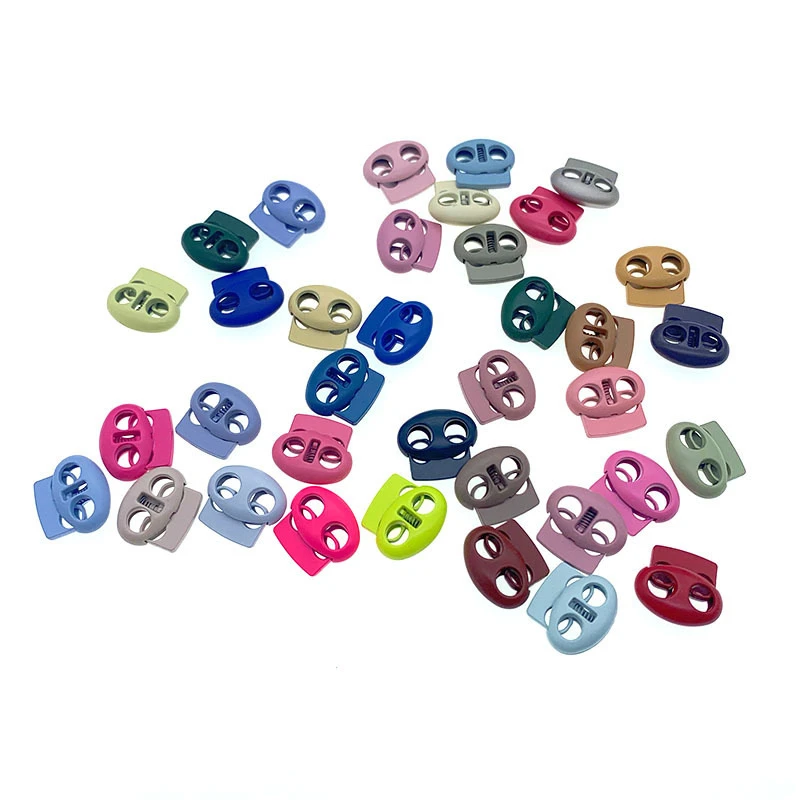 12pcs Plastic Cord Lock Stopper Toggle Clip Block Retainer Shoelace Sportswear Rope Paracord Lanyard Accessories 5mm Hole