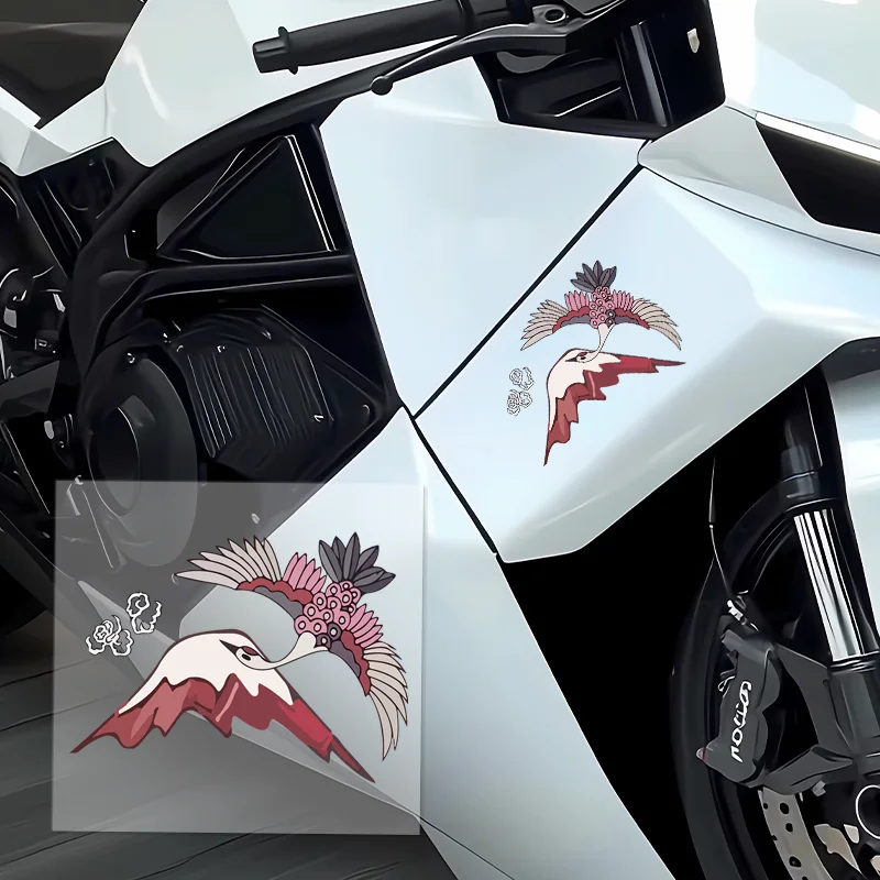 

Автомобильные наклейки с японскими креативными рисунками гор и журавлями можно использовать для автомобилей, мотоциклов и компьютерных чехлов.