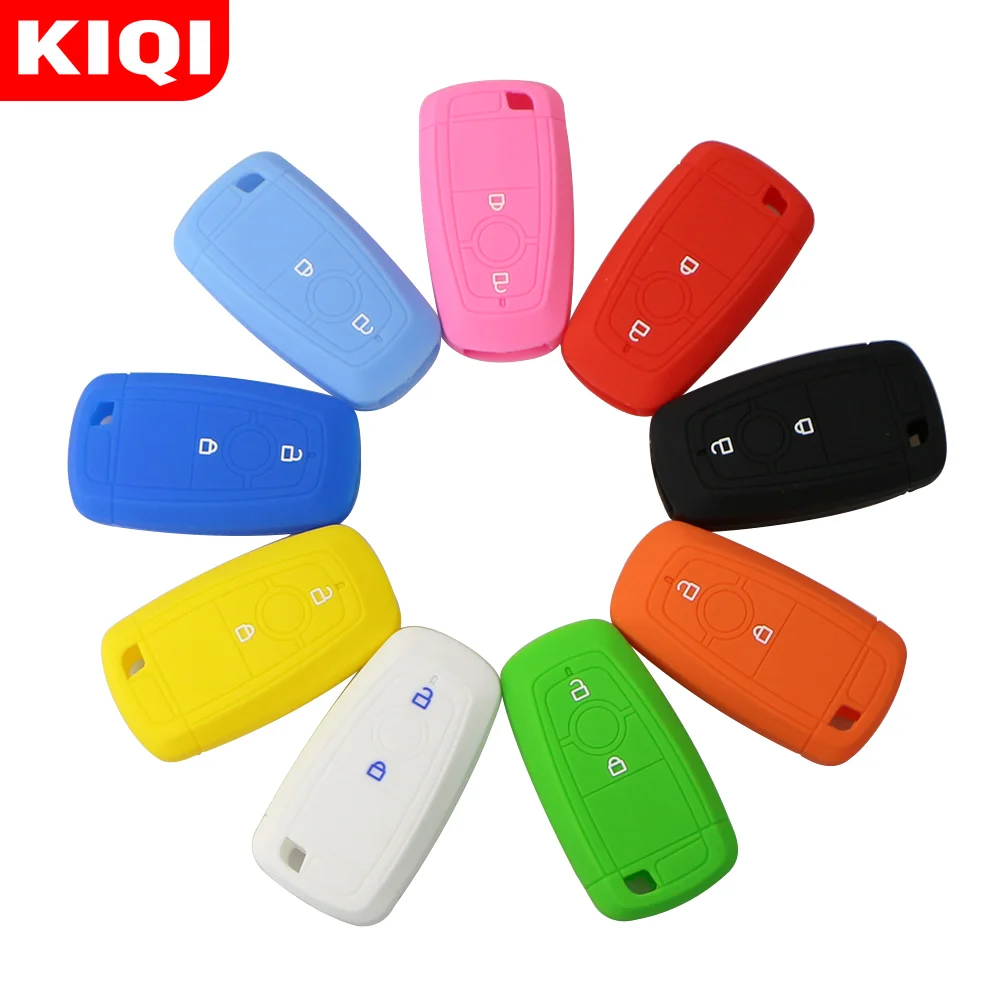 Silicone Key Case Cover For Ford EcoSport 2018 2019 2020 Keyless Fob Shell Skin Keyring Key Chain Holder Protector