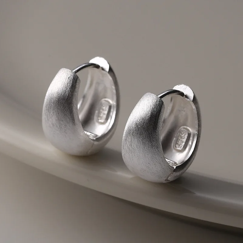 

BF CLUB 925 Sterling Silver Vintage Earrings For Women Trendy Bump Oval Earring Jewelry Prevent Allergy Party Accessories