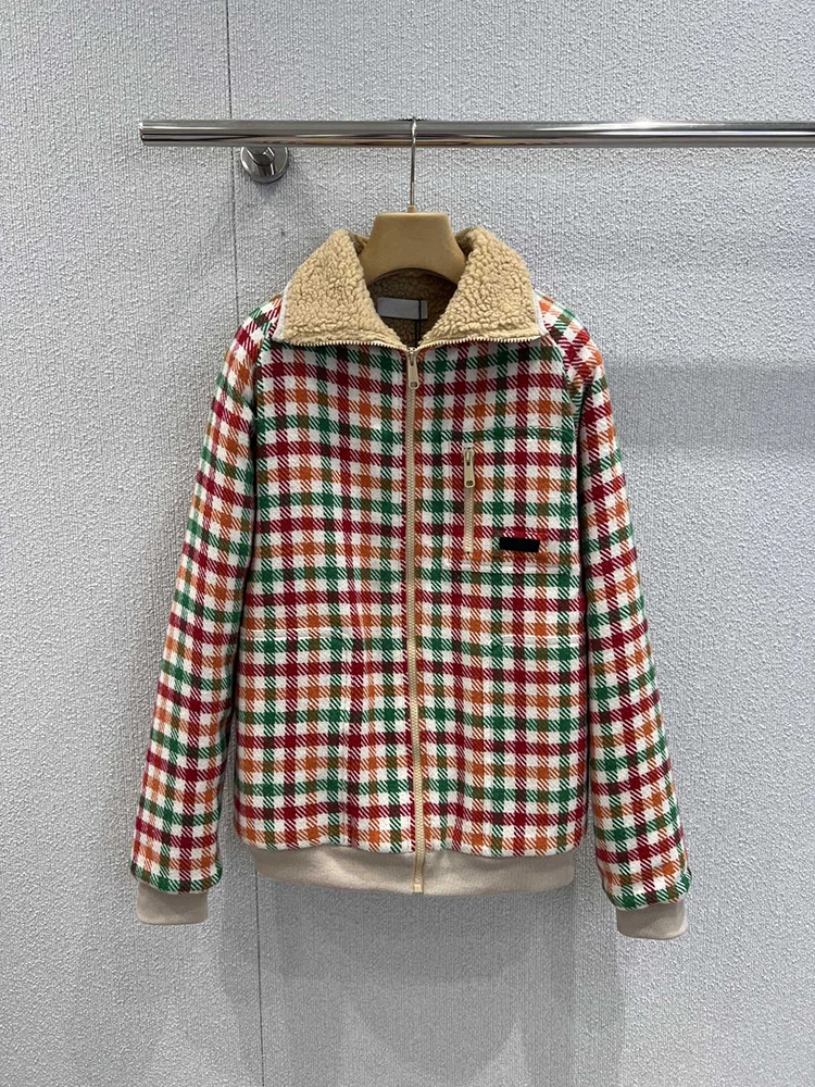 Frühlings- und Herbstmode lässige Baumwolljacke, Damen-Revers-Retro-Baumwolljacke mit lockerem Reißverschluss