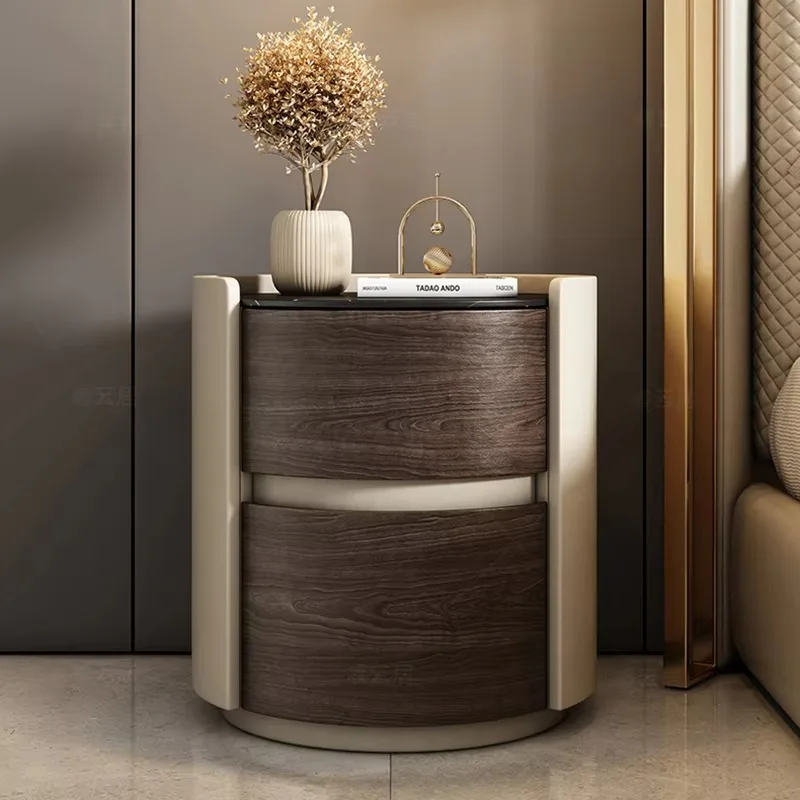 Design Round Elegant Night Table Aesthetic Modern Bedside Cabinet Minimalist Luxury Comodini Camera Da Letto Bedroom Furniture