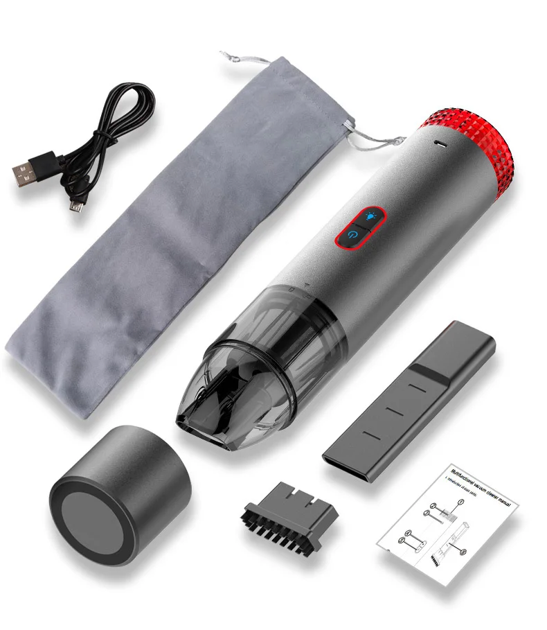 

Car Mini Wireless USB Charging Portable Vacuum Cleaner with Strong Suction LED Warning Light Wet & Dry Cleaning