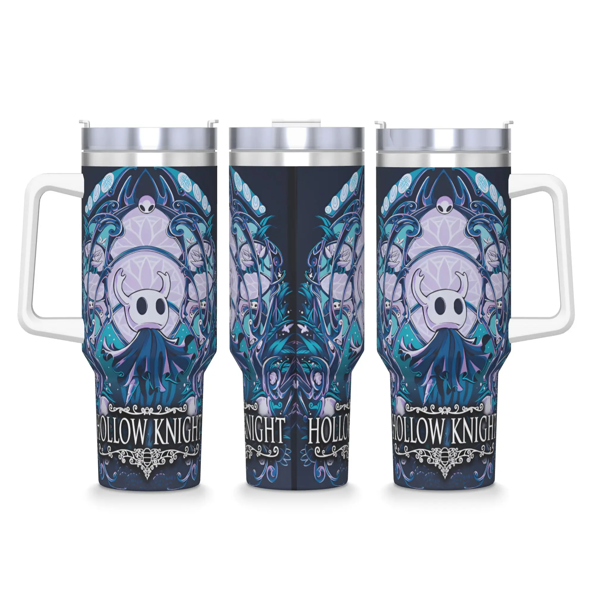

Hollow Knight Gaming Stainless Steel Tumbler Travel Thermal Cups With Straws and Lid Large Car Mugs Cold and Hot Water Bottle