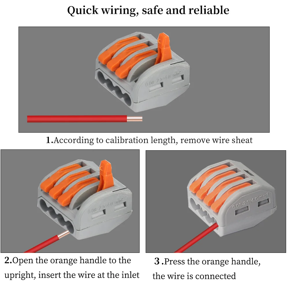 Compact Splicing Wiring Connector Lever Wire Nut Connectors HC222-412/413/414/415/418 Electrical separator for Quick wireway