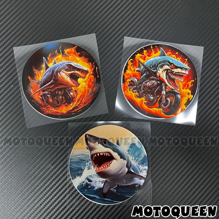 Motorbike Motorcycle Fairing Helmet Body Tank Pad Decoration Retro Shark Flame Rider Decals Stickers Car Styling Rocker Biker