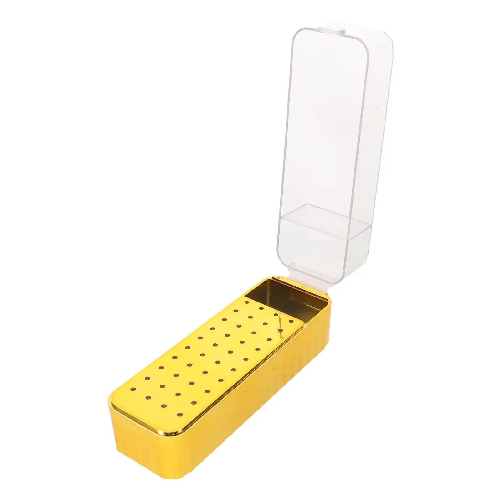 40 Holes Nail Drill Bits Organizer Box Transparent Lid Dustproof Manicure Polishing Holder Case Storage for Home Beauty Salon