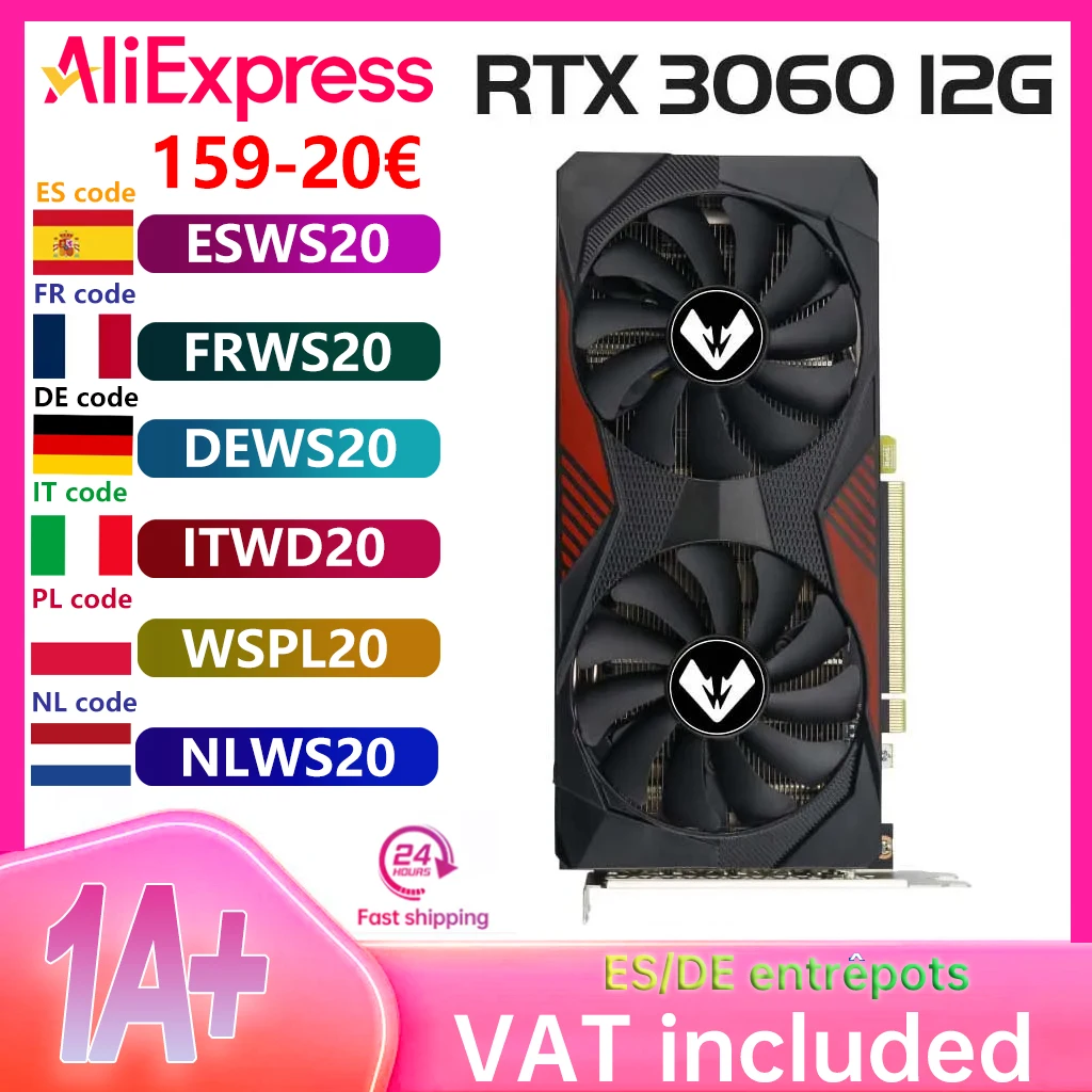 SOYO Nuove schede grafiche da gioco NVIDIA GeForce RTX 3060 12GB GDDR6 192 Bit Desktop GPU Scheda video Componenti del computer