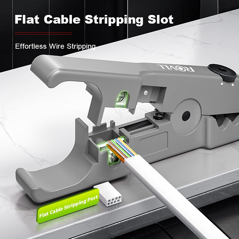 Инструмент для зачистки кабеля ROVLL для плоского или круглого кабеля, сетевой провод, зачистка кабеля Ethernet, резка для кабеля RJ45