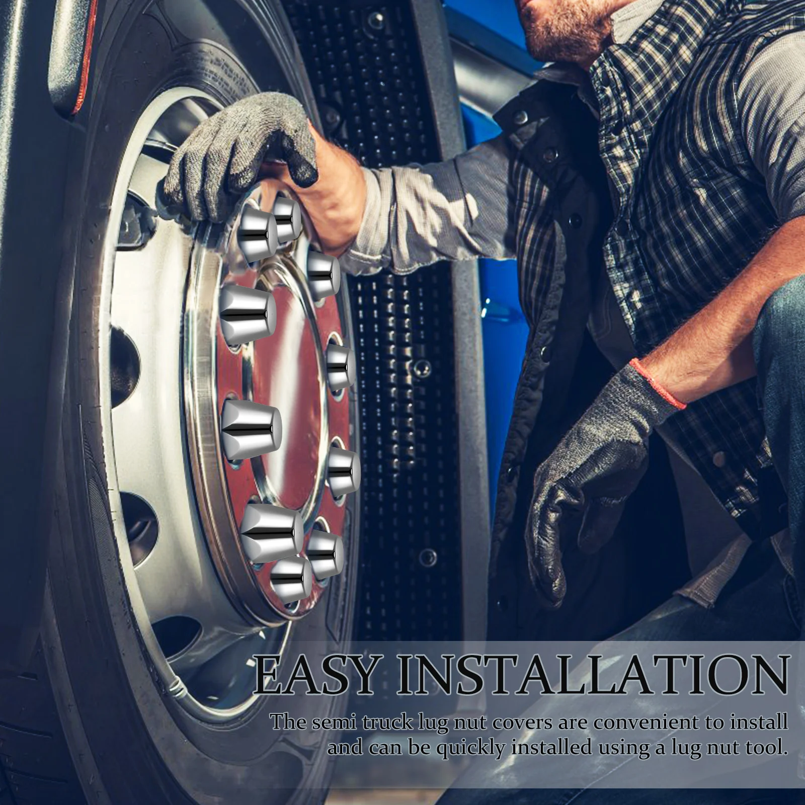 

20 Pcs Cover Lug Protector Front Wheel Axle Covers Caps Cylinder Nuts For Trailer Commercial