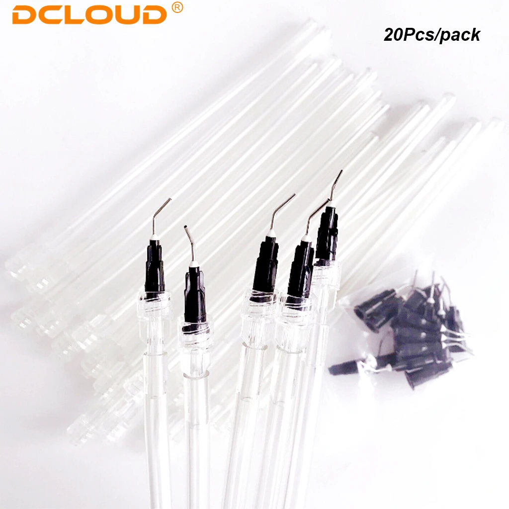 20 Pcs/pack Jetable Dentaire Salive Éjecteur Aspirateur Aspiration Pré-Plié Avec Seringue Aiguille Pointe Dentiste Outils Aspirateur Conseils