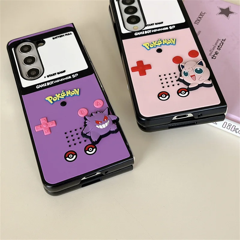 اليابان أنيمي P-البوكيمون Gengar Jigglypuff جراب هاتف لسامسونج Z Flip 6 zflip4 zflip5 Z أضعاف 3 4 5 zfold4 zflip6 غطاء وقائي