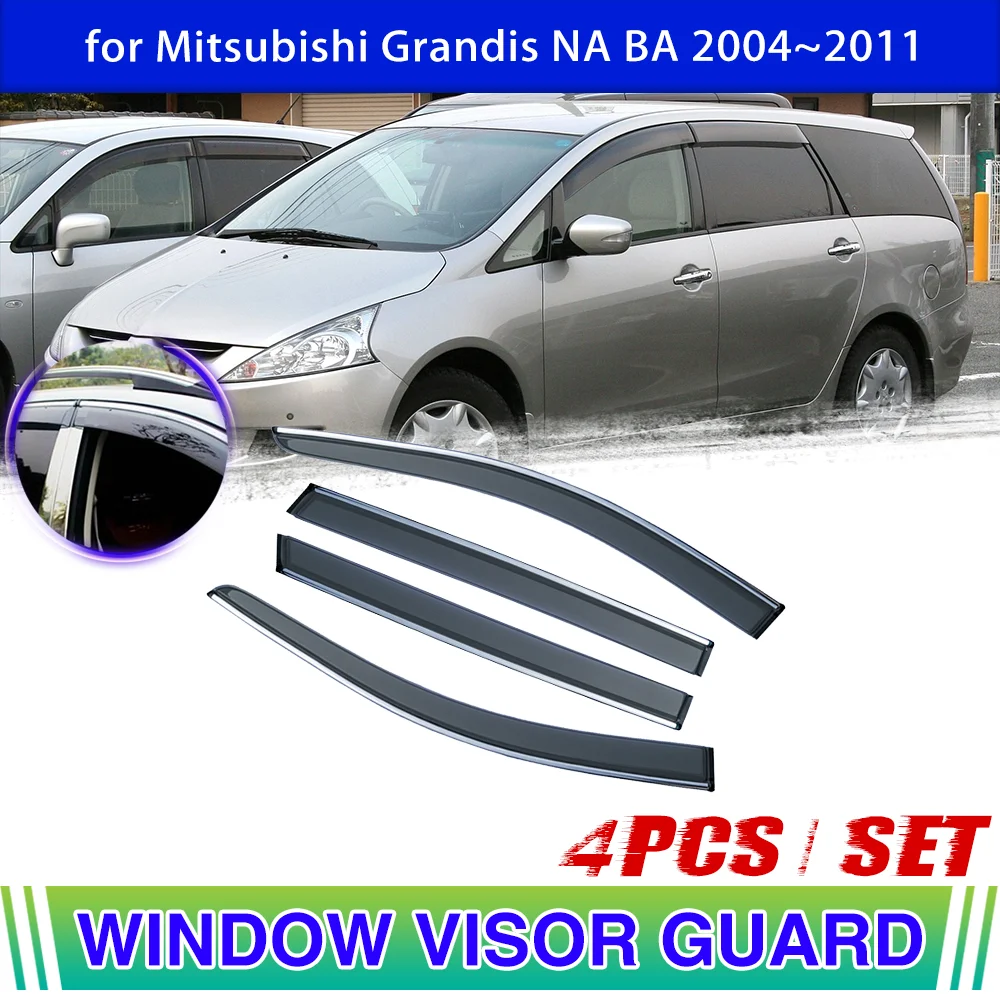 

Window Visor for Mitsubishi Grandis NA BA 2004~2011 2005 Door Smoke Vent Awning Rain Eyebrow Guard Cover Deflector Accessories