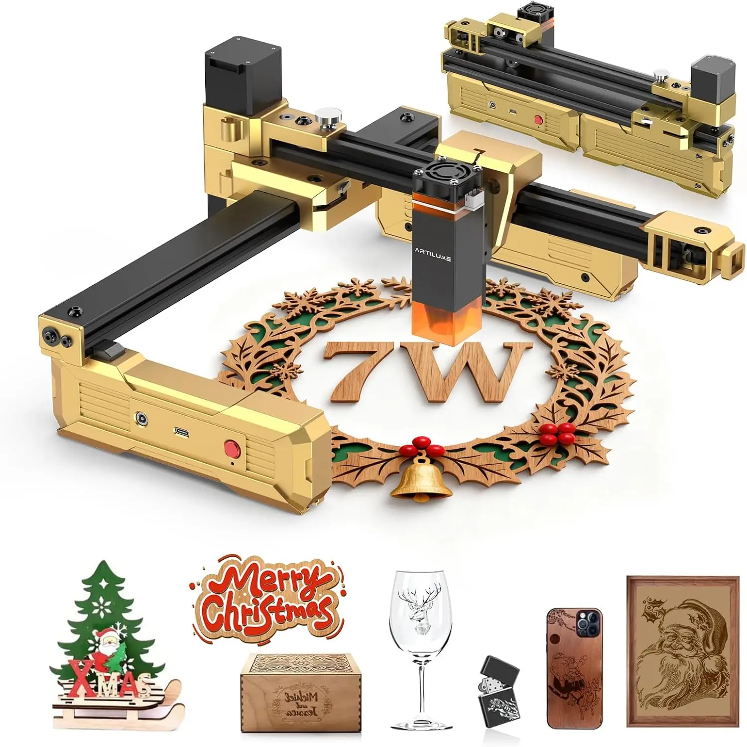 

T1 Foldable Laser Engraver, 7000mW Portable Engraving Machine with 0.01mm Accuracy, 200x150mm Working Area for Wood, Leather, Ac