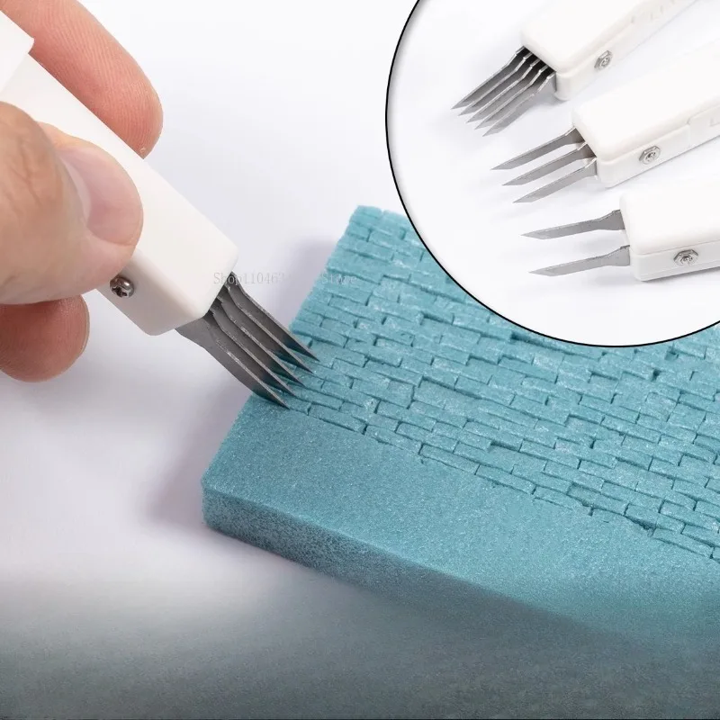 Scene Brick Wall Texture Parallel Equidistant Cutting and Engraving Knife DIY Model Brick Block Carving Assembly Universal Tool